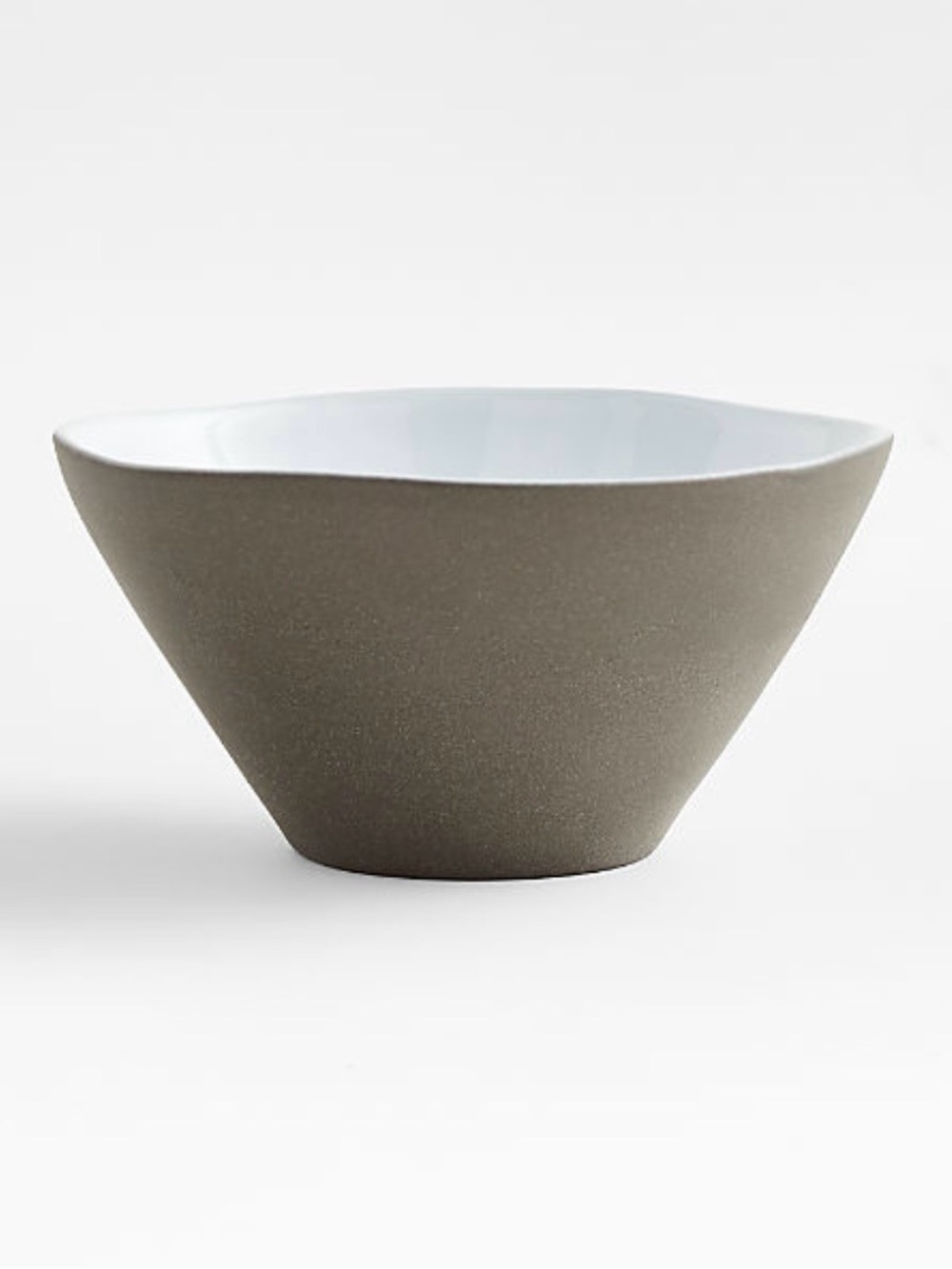 New! Crate&Barrel Taupe Ceramic Bowl with White Interior—Set of 4